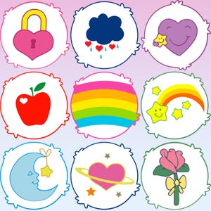 Cute Care Bears SVG and PNG files, layered cut files for Cricut, instant download cartoon design bundle.