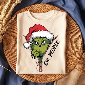 The grinch Ew People SVG, Christmas Tshirt Design, Grinchy Cartoon Png, digitale download Retro Christmas png, Greench png, Instant Download