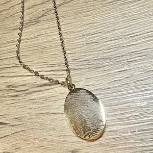 Fingerprint Necklace- Custom Engraved Loved Ones Fingerprint