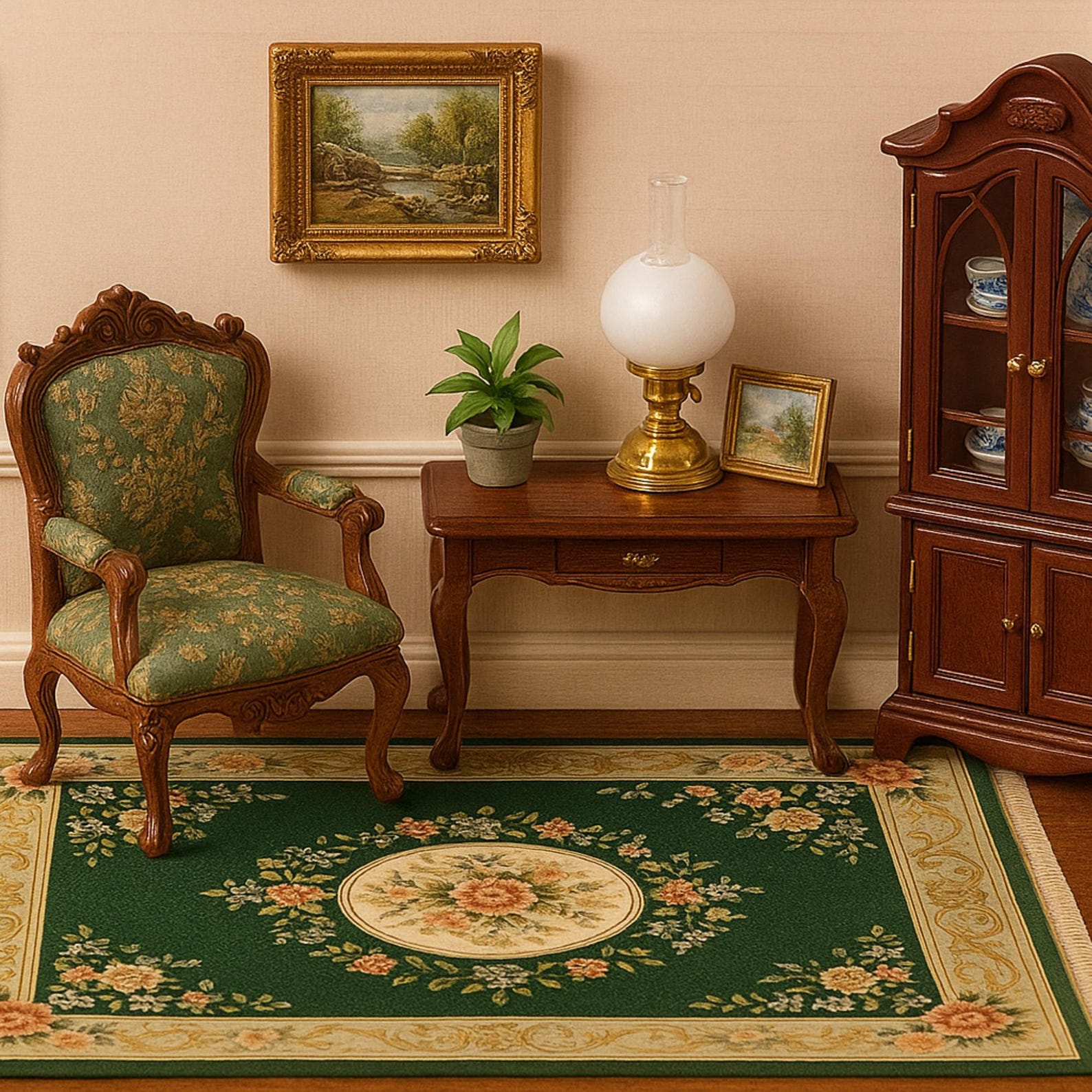 Vintage Miniature Rug, Printable Carpet, Dollhouse Home Decor ...