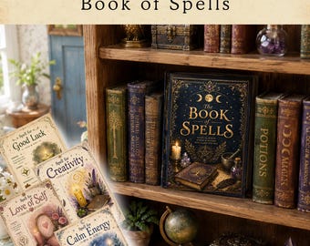 Zauberhaftes Zauberbuch für Puppenhaus | Witchy Miniatur Buch Set | Fantasy Zauberbuch, Gothic Cottagecore Dekor
