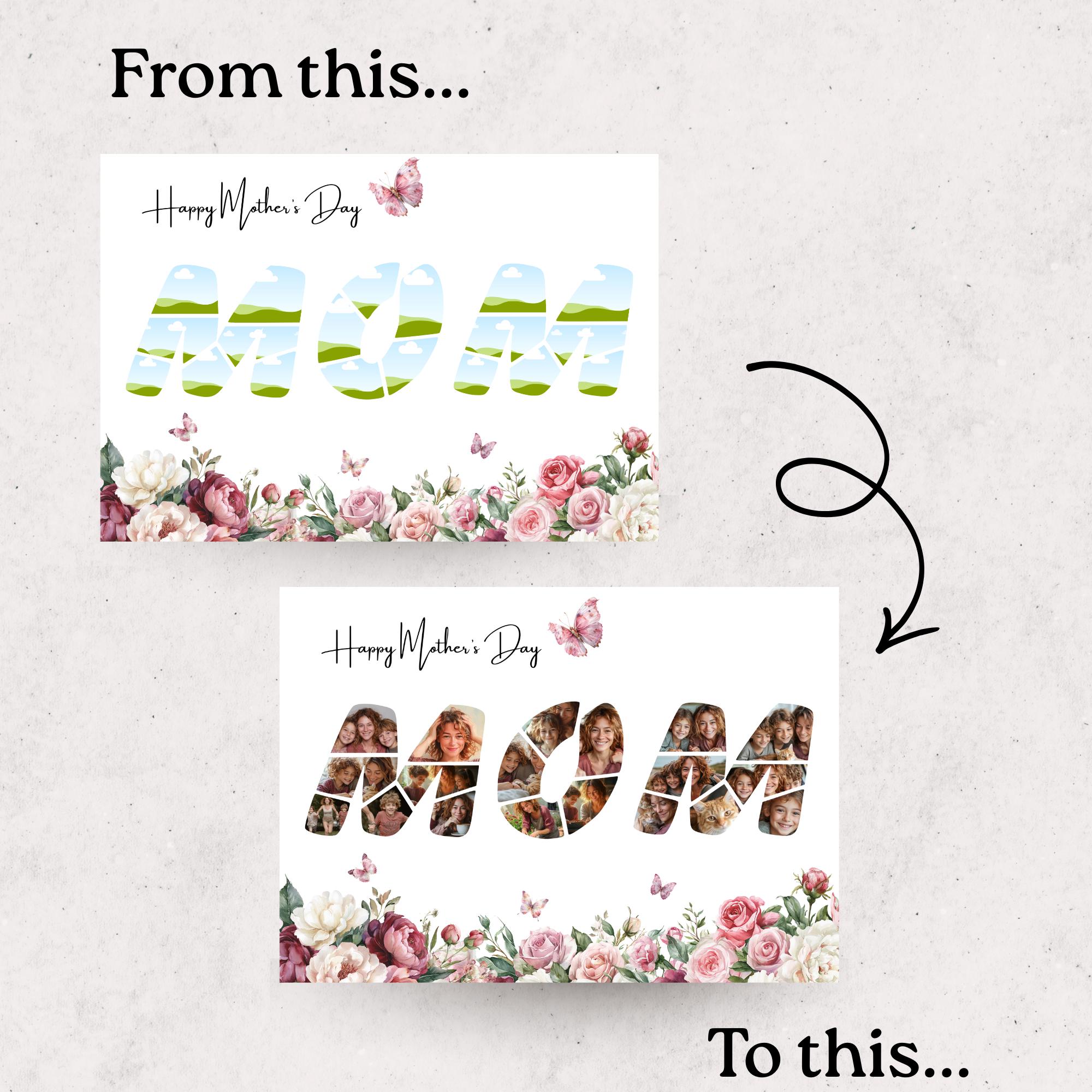 Editable Mother’s Day Gift Photo Collage Canva Template Photo Card ...