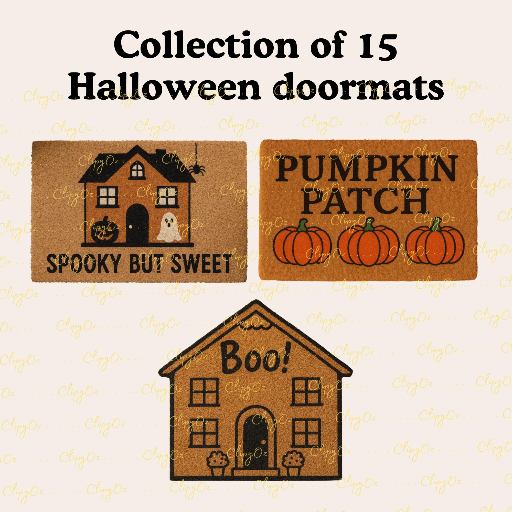 Doormat Flash Card.pdf Halloween Printable Dollhouse Doormat, Dollhouse Home Decor, Dollhouse ...