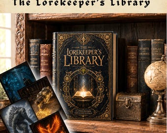 Miniature The Lorekeeper’s Library Book | Fantasy Gothic Mythology Decor, Dark Academia Gift, Magical Lore Art Book, Collector’s Edition