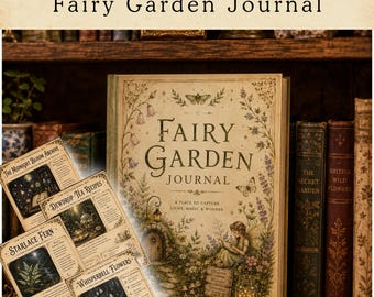 Printable Fairy Garden Journal Mini Book, Fantasy kids Journal, miniature books for dollhouse library