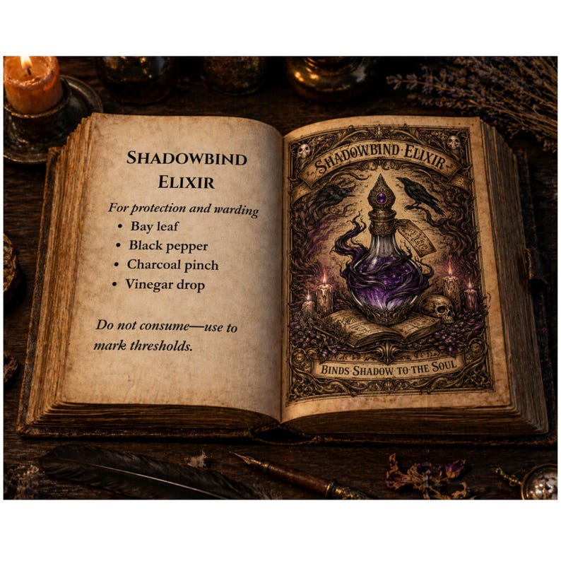 Potion Book Examples Enchanted Potion Mini Book Printable, Vintage Magic Spell Book, Fantasy ...