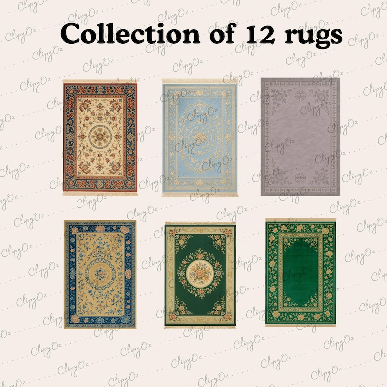 Miniature Rug Print Vintage Miniature Rug, Printable Carpet, Dollhouse Home Decor ...