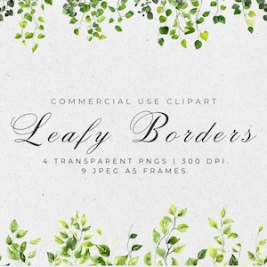 Borda verde frondosa, clipart floral elegante, convite de casamento, clipart floral digital PNG, borda de folha, borda botânica, borda de folhagem