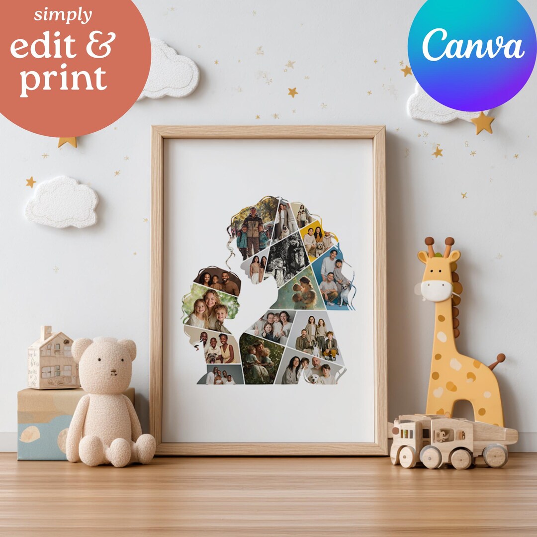 Editable Mother’s Day Gift Photo Collage Canva Template Photo Card ...