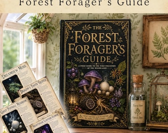Forest Forager's Guide miniatuur, magische paddenstoel en botanisch miniboek, digitale download