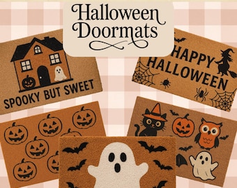 Wycieraczka do domku dla lalek z motywem Halloween do druku, dekoracja do domku dla lalek, podłoga w domku dla lalek, plik PDF do druku, skala 1:12