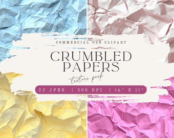 Crumbled Paper Texture: 22 Neutral Pastel Backgrounds (Digital Download)