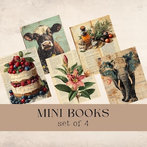 Printable Dollhouse Mini Books: Vintage Botanical & Fauna (PDF)