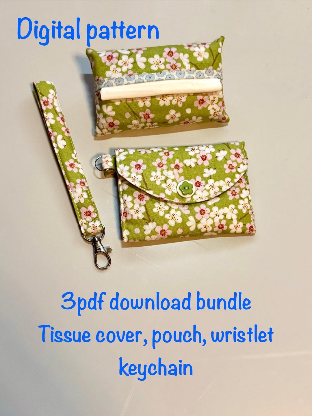 Beginner Sewing Patterns: Mini Pouch, Tissue Holder, Wristlet Keychain ...