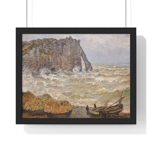 Impresión impresionista de paisaje marino de El acantilado de Etretat después de la tormenta de Claude Monet - Reproducción de pintura francesa de arte mural costero