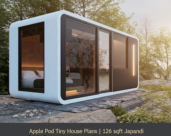 18x8 modulare Cabin Plans | Modernes Apple Pod Tiny House Bauplan DIY Build (PDF Download)