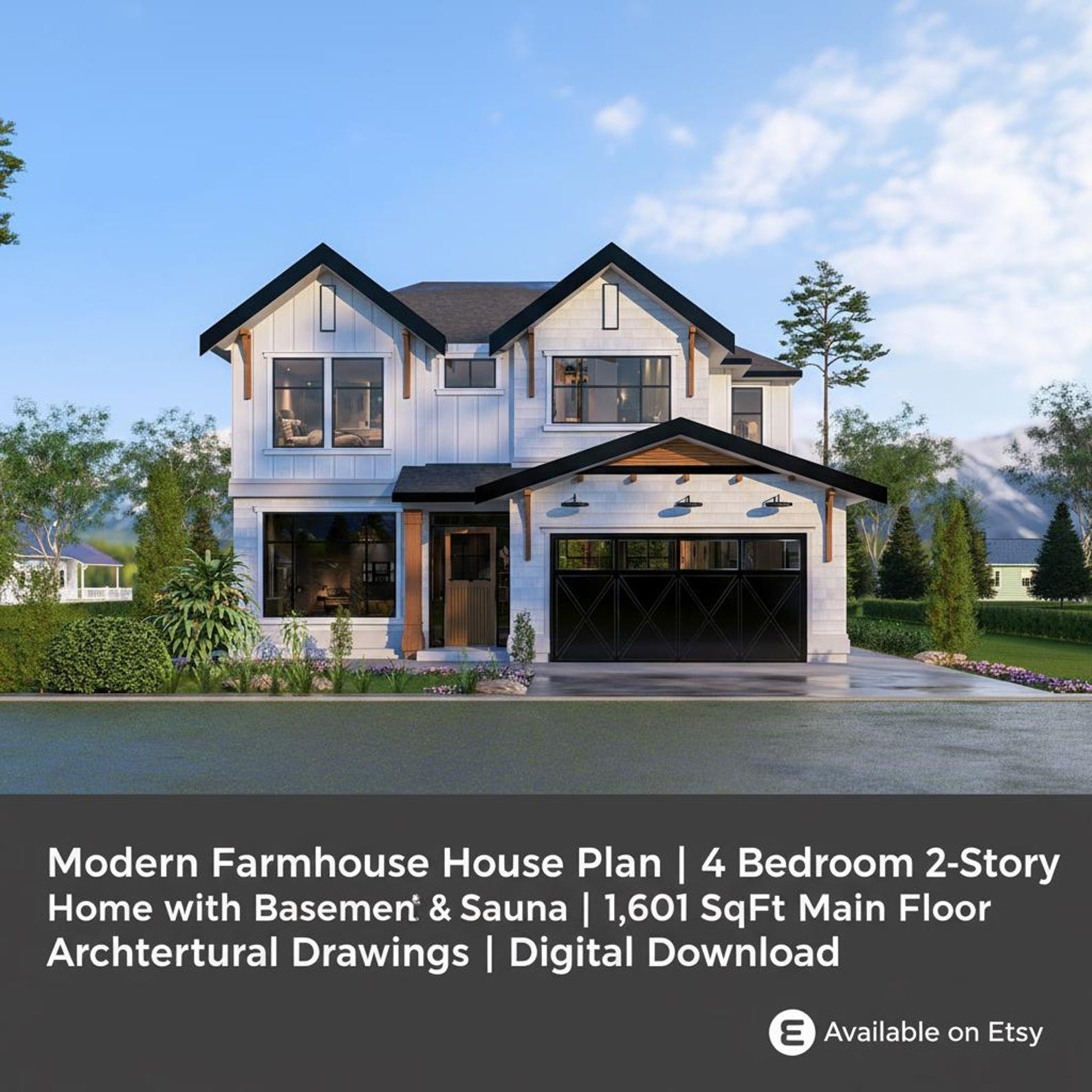 Modern Farmhouse House Plan | 2-story Home, Basement, 1,601 Sqft ...