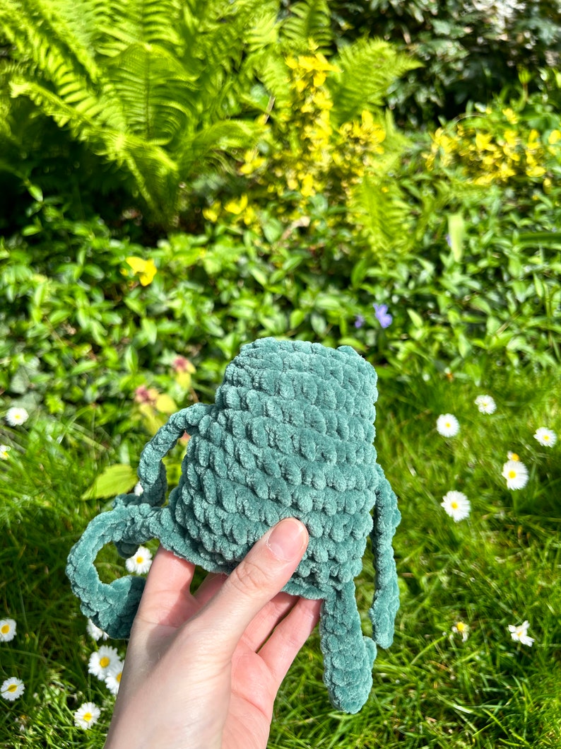 Cute Leggy frog Amigurumi Green frog plushie gehaakte knuffel handgemaakt afbeelding 5