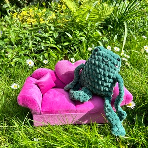 Cute Leggy frog Amigurumi Green frog plushie gehaakte knuffel handgemaakt afbeelding 1