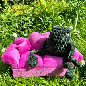 Cute Leggy frog Amigurumi Green frog plushie gehaakte knuffel handgemaakt afbeelding 2