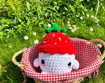 Strawberry Mushroom Man - Amigurumi - Gehaakte knuffel - Handmade Gift