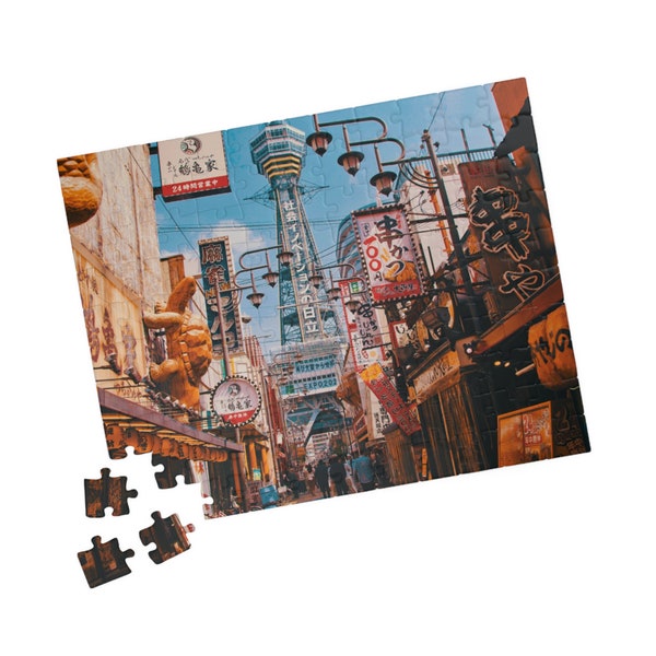 Osaka jigsaw puzzle, customised jigsaw puzzle, travel jigsaw puzzle, memory jigsaw, landscape jigsaw puzzle, brainteaser, unique puzzle