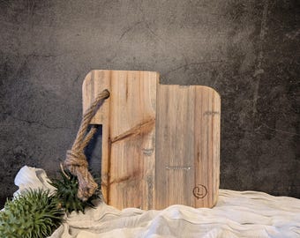 Tabla de servir de madera reciclada | Bandeja | Bandeja de madera | Bandeja para servir | Tabla de desayuno | Cuadrada