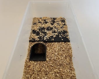 Modulares Burrow Hide für VE-108-8 Wannen. Schlangenhaut für Western Hognose, Colubrids und andere kleine Schlangen.  VE-2 VE-6 Schlangen Regal Verstecken
