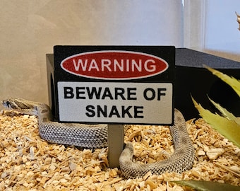Danger Noodle Cute Snake Warning Sign With Post, Vivarium Decoration ...
