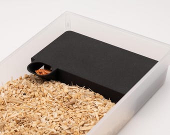 Reptile Burrow Hide for VE I160 Tubs. Snake Hide for Western Hognose, Colubrids and other small snakes.  Vivarium Electronics I-10 Rack Hide
