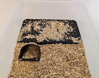 Modulares Burrow Hide für VE-108-11 Wannen. Schlangenhaut für Western Hognose, Colubrids und andere kleine Schlangen.  VE-2 VE-6 Schlangen Regal Verstecken