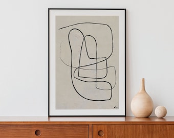 Kunst Poster ""Freestyle"", Boho, Interior, Design, Bauhaus, Art Deco, Minimalismus, Mid modern century, Line Art."