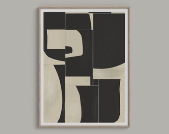 Kunstposter Geometrische Formen V, Boho, Abstrakte Kunst, Interior, Design, Bauhaus, Art Deco, Mid modern century