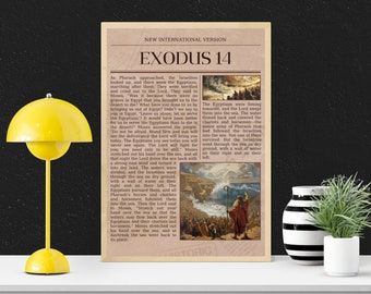 Gerahmter Exodus 14 Moses, Zeitungsstil, christliche Wandkunst mit Bibelgeschichte