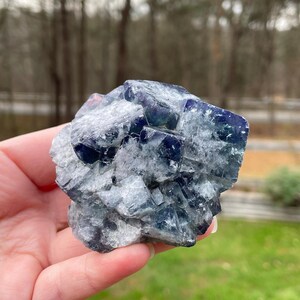 Green Fluorite Cluster, Raw Natural Specimen, Nigeria, Color Changing, Daylight Fluorescent