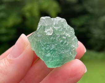 Green Fluorite Crystal, Etched Cubic Fluorite, Fujian China