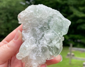 Clear Green Fluorite Crystal Cluster, Xianghualing Hunan China