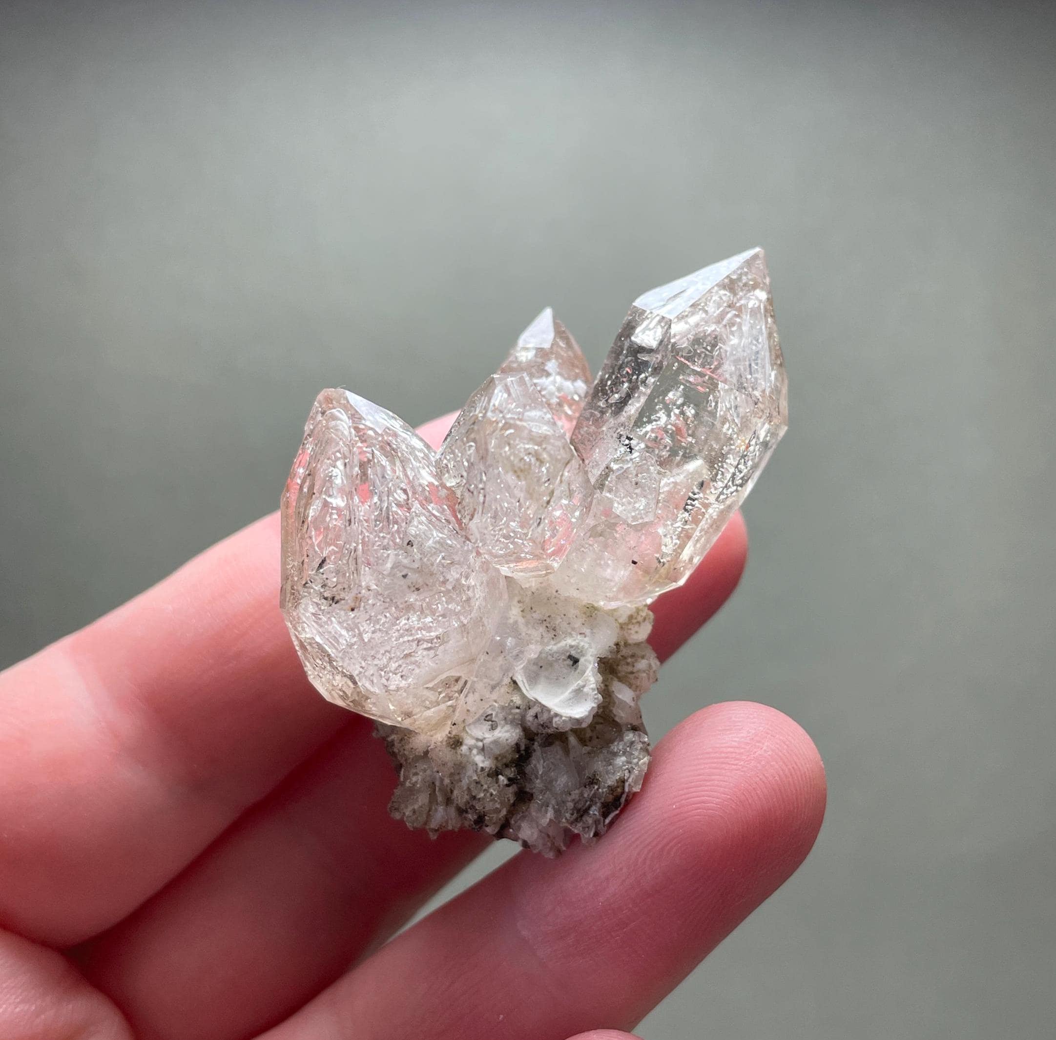 Fenster Quartz Crystal Cluster, Multiple Points, Goboboseb Namibia