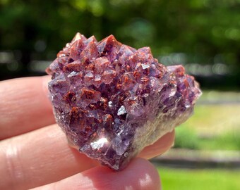 Thunder Bay Amethyst, Crystal Cluster, Red Hematite, 40.5gr