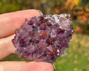 Thunder Bay Amethyst Crystal Cluster, Red Hematite, 4.8cm, 35.2gr