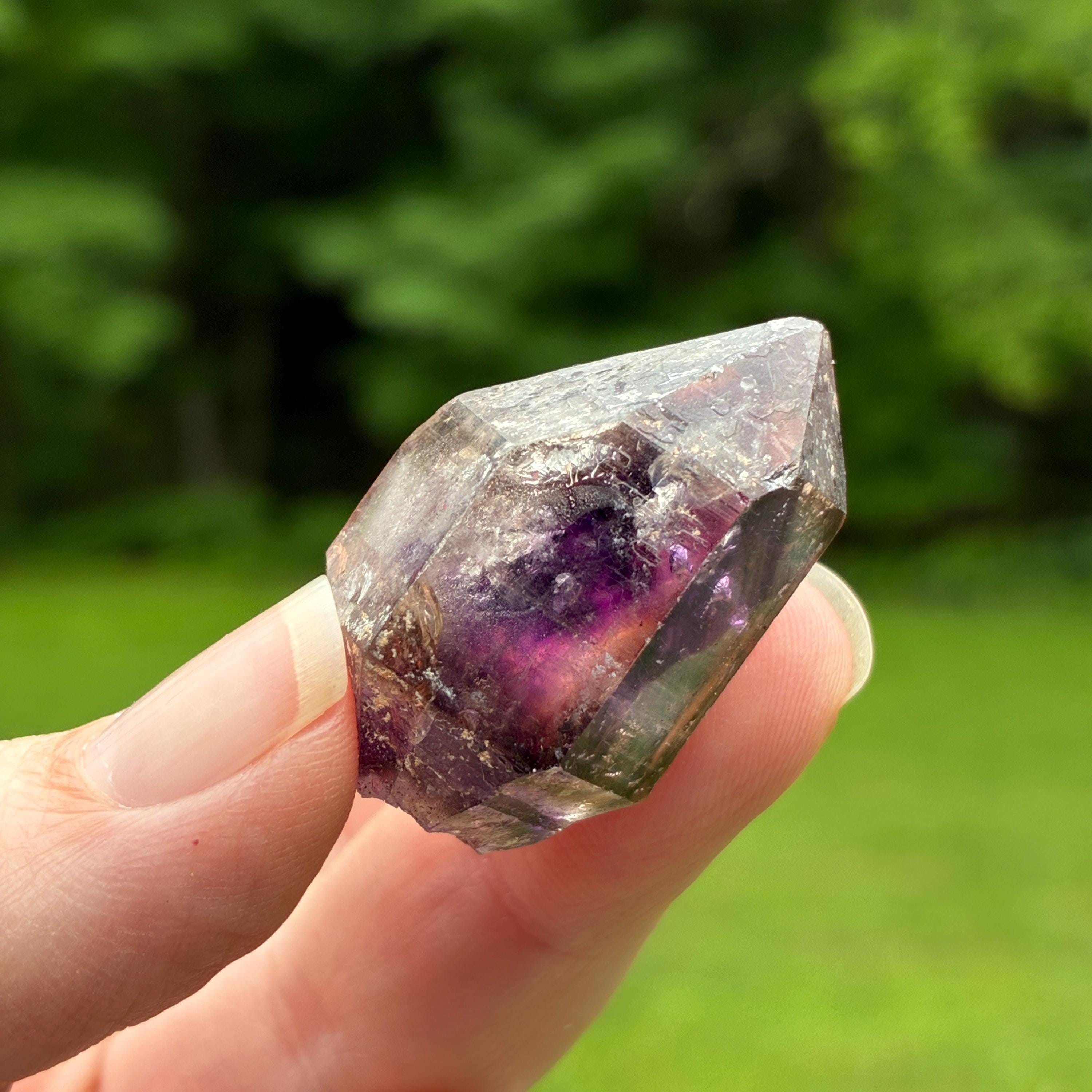 Brandberg Amethyst Crystal Point, Unpolished, Terminated, 3.5cm