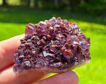 Thunder Bay Amethyst, Crystal Cluster, Red Hematite, 43.5gr
