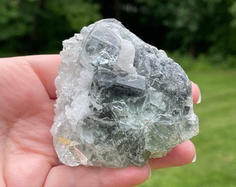Clear Green Fluorite Crystal Cluster, Fluorite on Matrix, Zhejiang China
