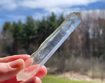 Long Clear Colombian Blue Smoke Quartz Crystal