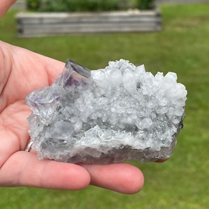 Phantom Fluorite on Quartz , Fluorite Cluster, Zhejiang China