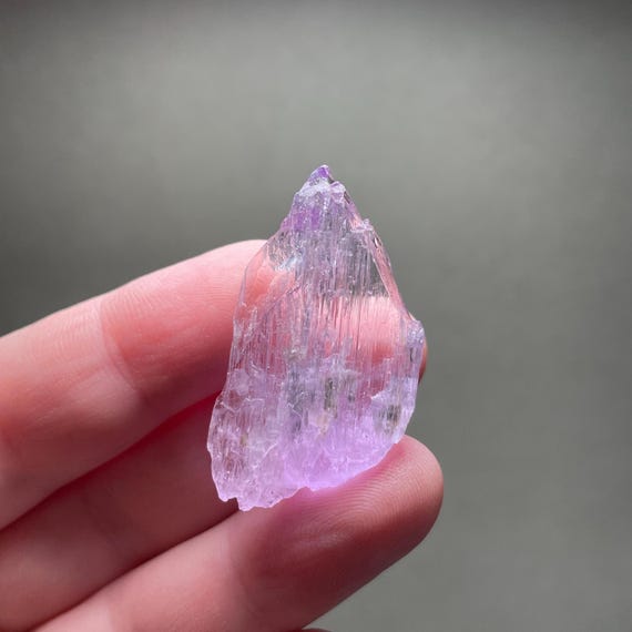 Kunzite Crystal, Unpolished, Natural, Double Terminated, Lilac