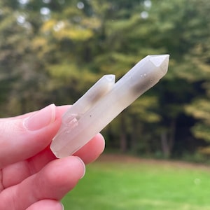Paired Quartz Points, Hedenbergite Inclusion, Dongwuqi, Inner Mongolia