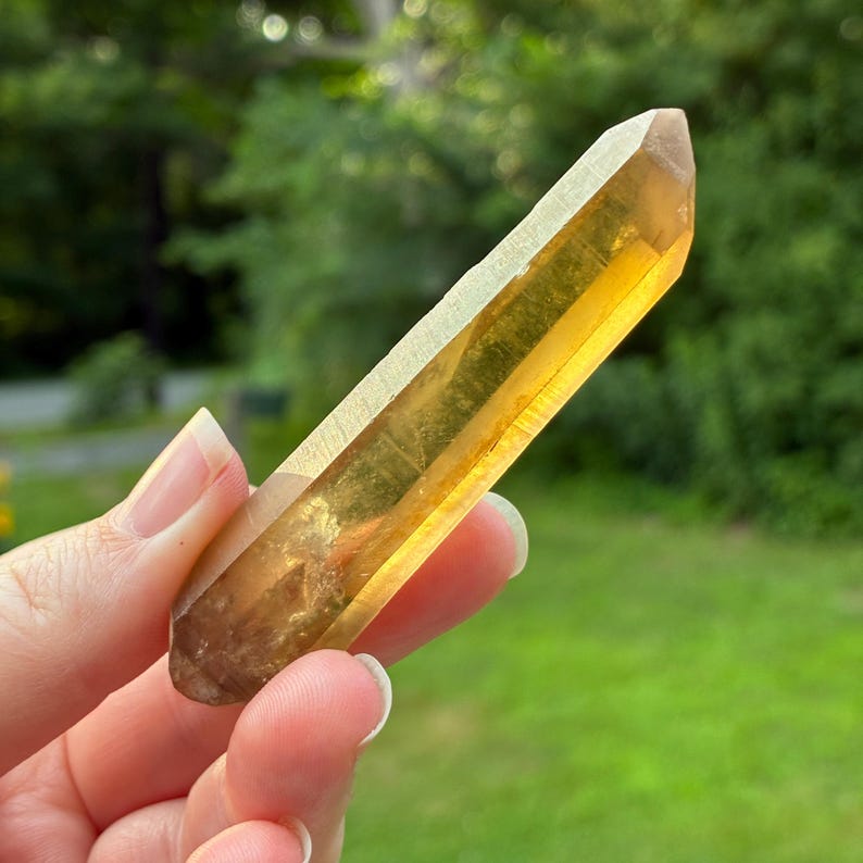 Natural Citrine Crystal, Doubly Terminated, Zambia, 7.7cm, 31gr image 2