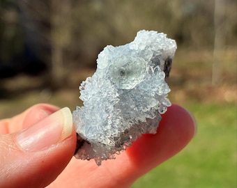 Fluorite on Quartz, Fujian, Natural Crystal Cluster, 13.9gr