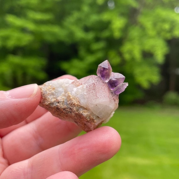 Brandberg Amethyst Crystal Cluster, Reverse Scepters, Natural